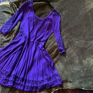 Purple free people midi dress